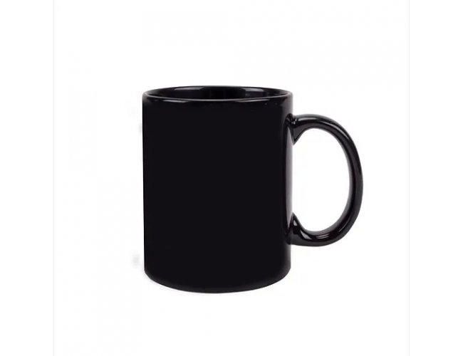 CANECA DE CER�MICA PRETA 325ML - PERSONALIZADA